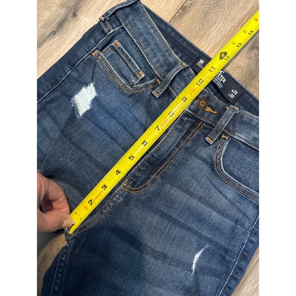 Hollister Womens High-Rise Super Skinny Jeans W26 L30 Distressed Denim Dark Wash - Picture 4 of 7